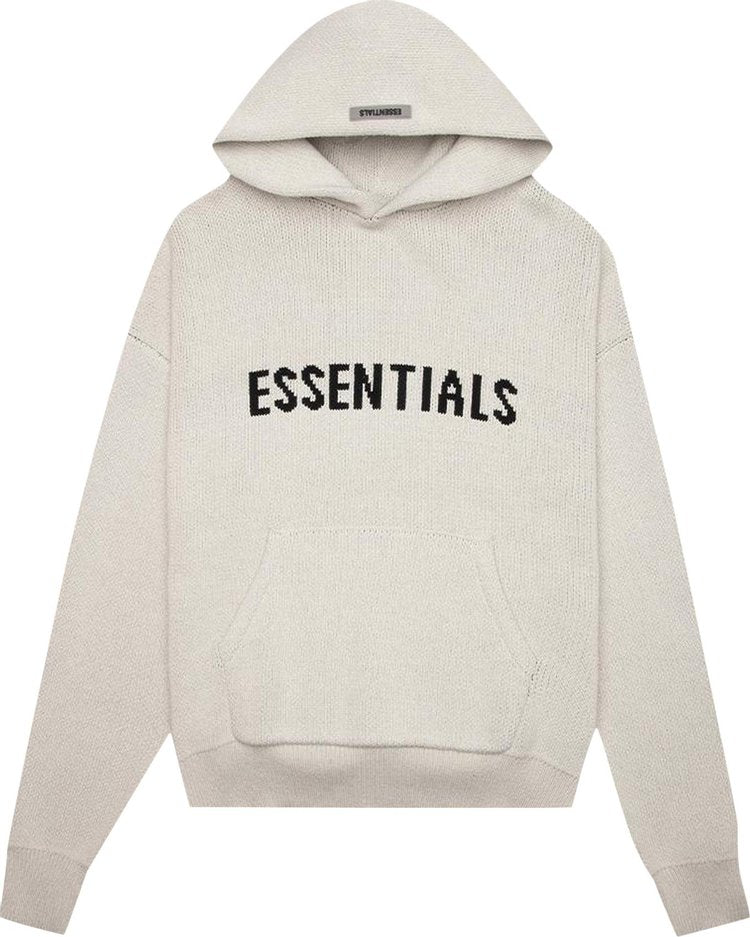 Fear of God Essentials Knit Hoodie 'Oatmeal', Tan