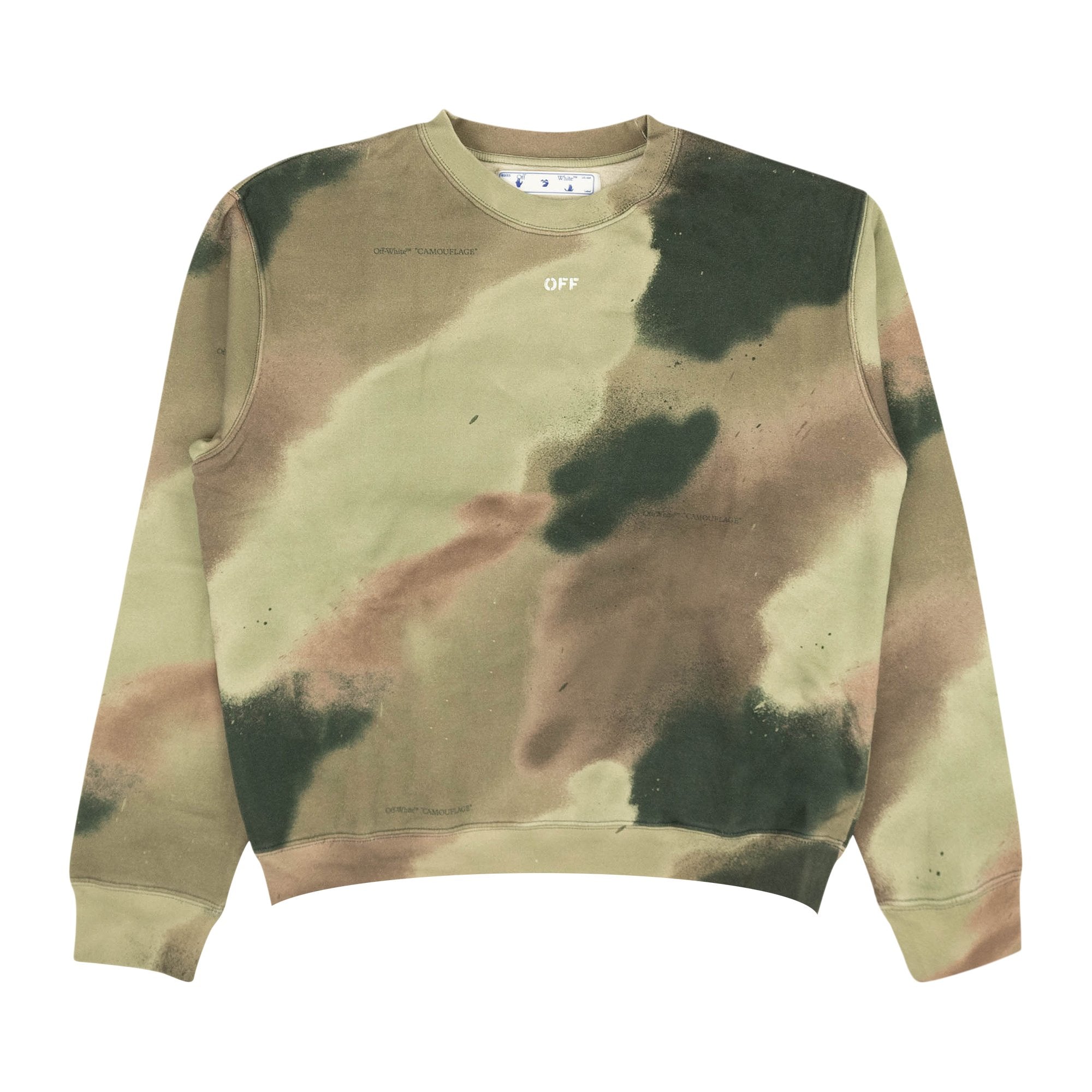 Off-White Camo Stencil Crewneck Green