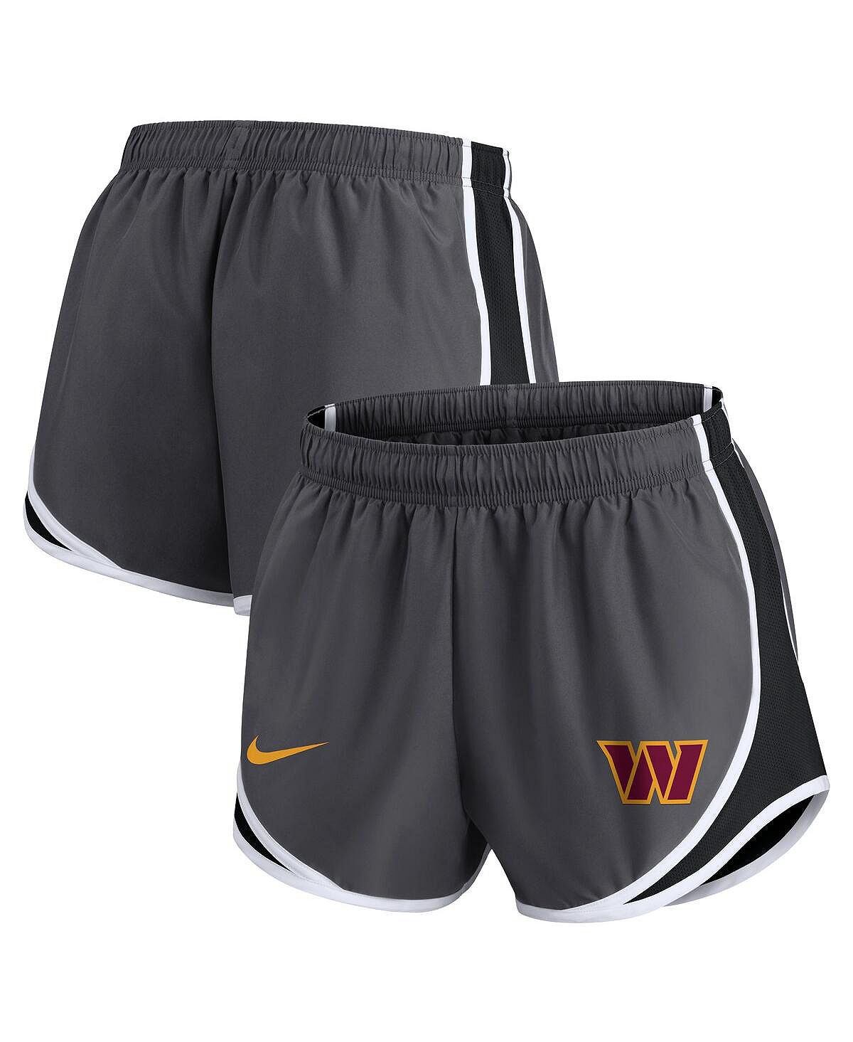 Nike Women's Dark Gray Logo Shorts Washington Commanders Tempo Performance Multi