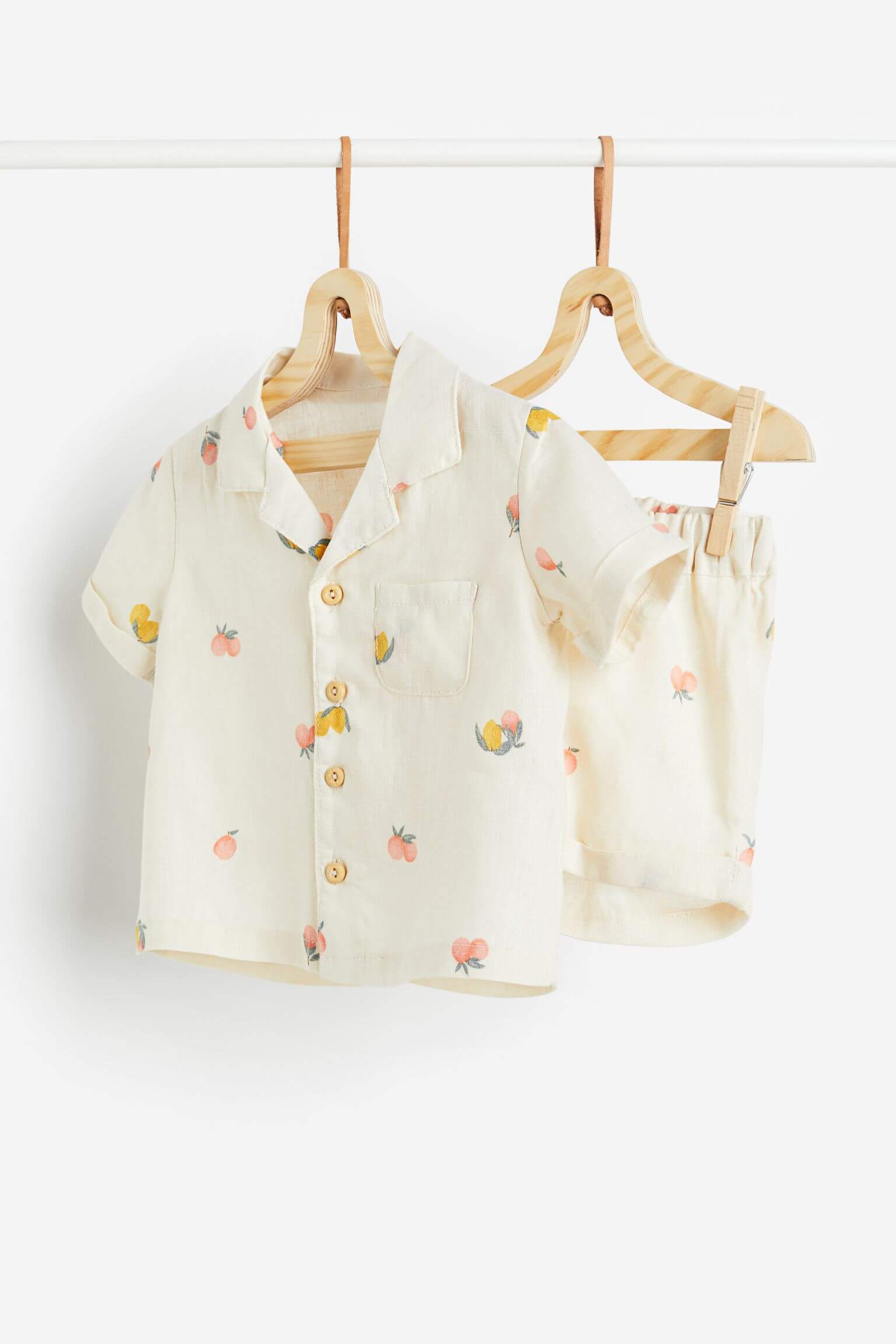 Set of children's shirt and shorts H&M Linen, light beige