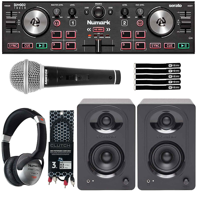 Numark DJ2GO2 Touch Home Party Pocket DJ Controller with Monitor speakers and microphone Numark DJ2GO2 Touch Home Party Pocket DJ Controller w Monitor Speakers & Mic