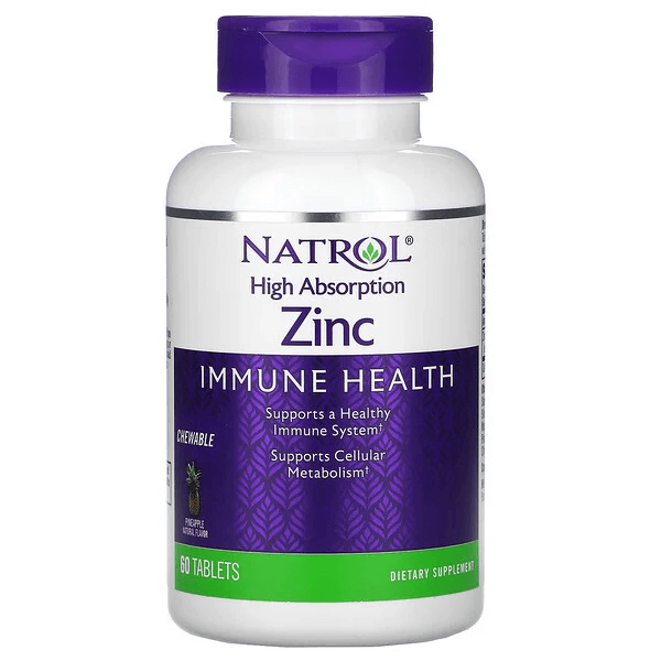 High Absorption Zinc, Natural Pineapple Flavor, 60 Tablets, Natrol