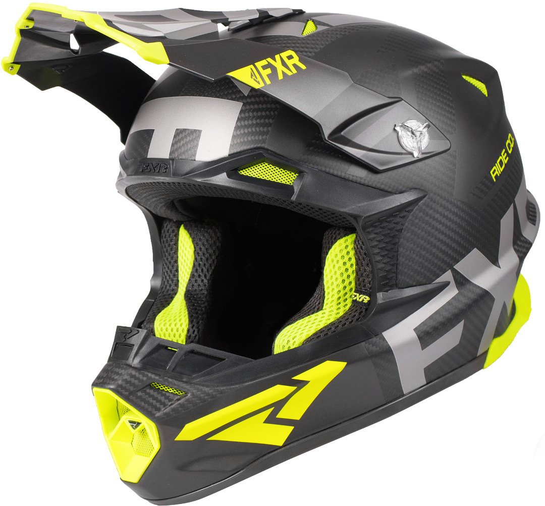 خوذة موتوكروس FXR Blade 2.0 Carbon Evo، باللون الأسود/الأصفر