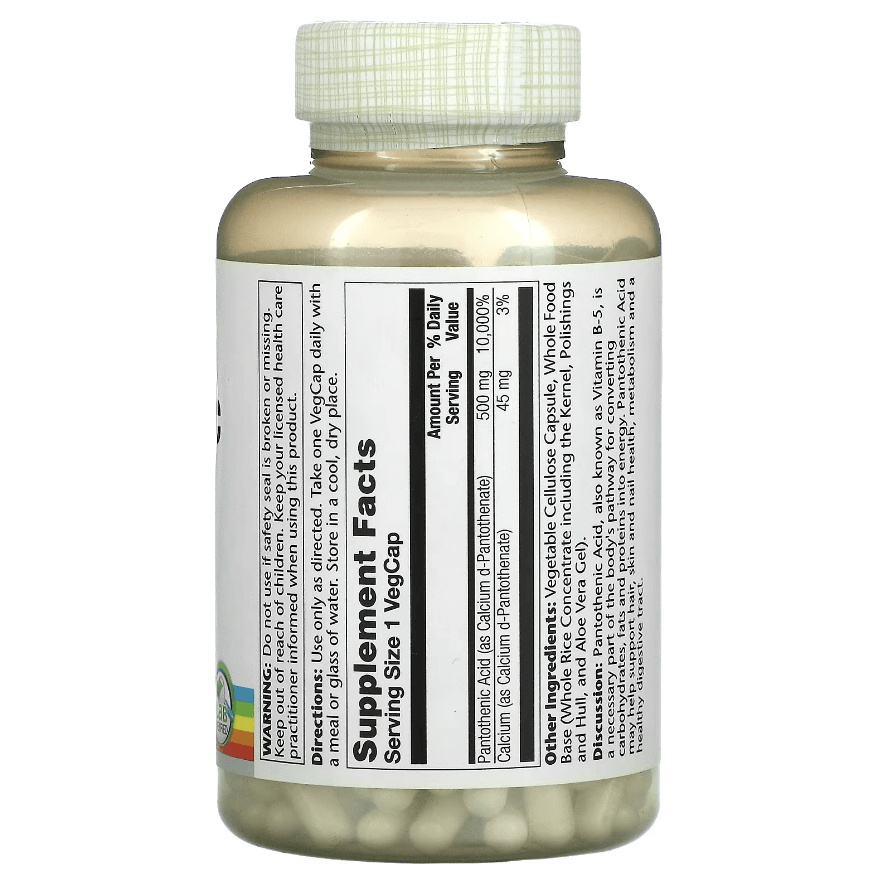 Pantothenic acid Solarau 500 mg, 250 capsules