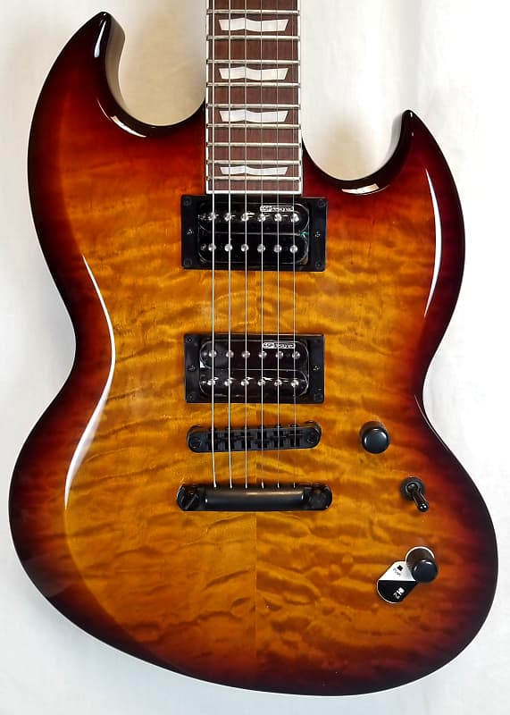 جيتار كهربائي ESP LTD VIPER-256 جيتار كهربائي، الجزء العلوي من خشب القيقب المبطن، بني داكن Sunburst 2022