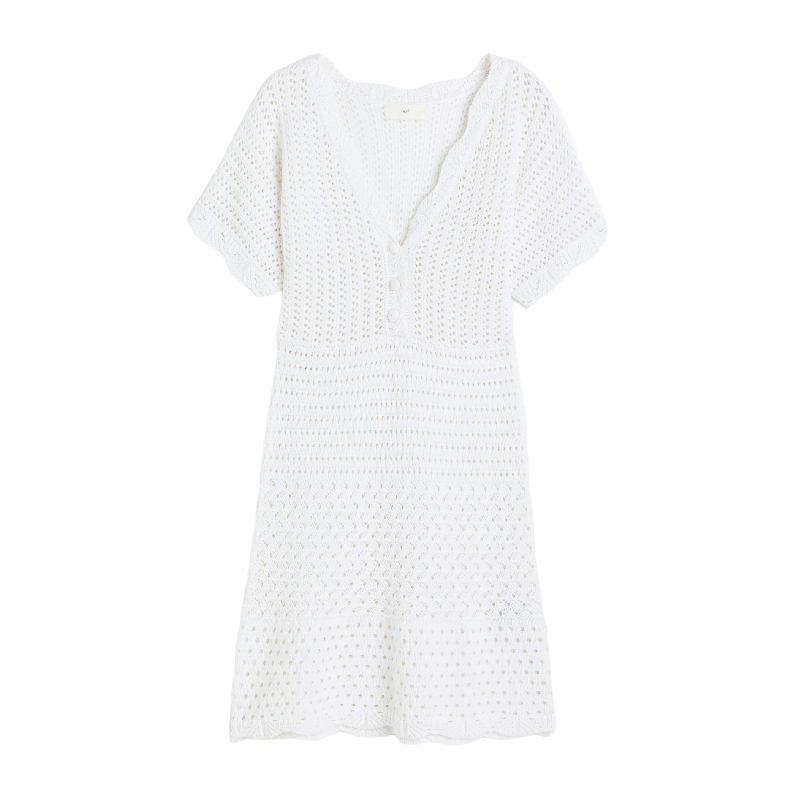 H&M Crochet-look dress, white