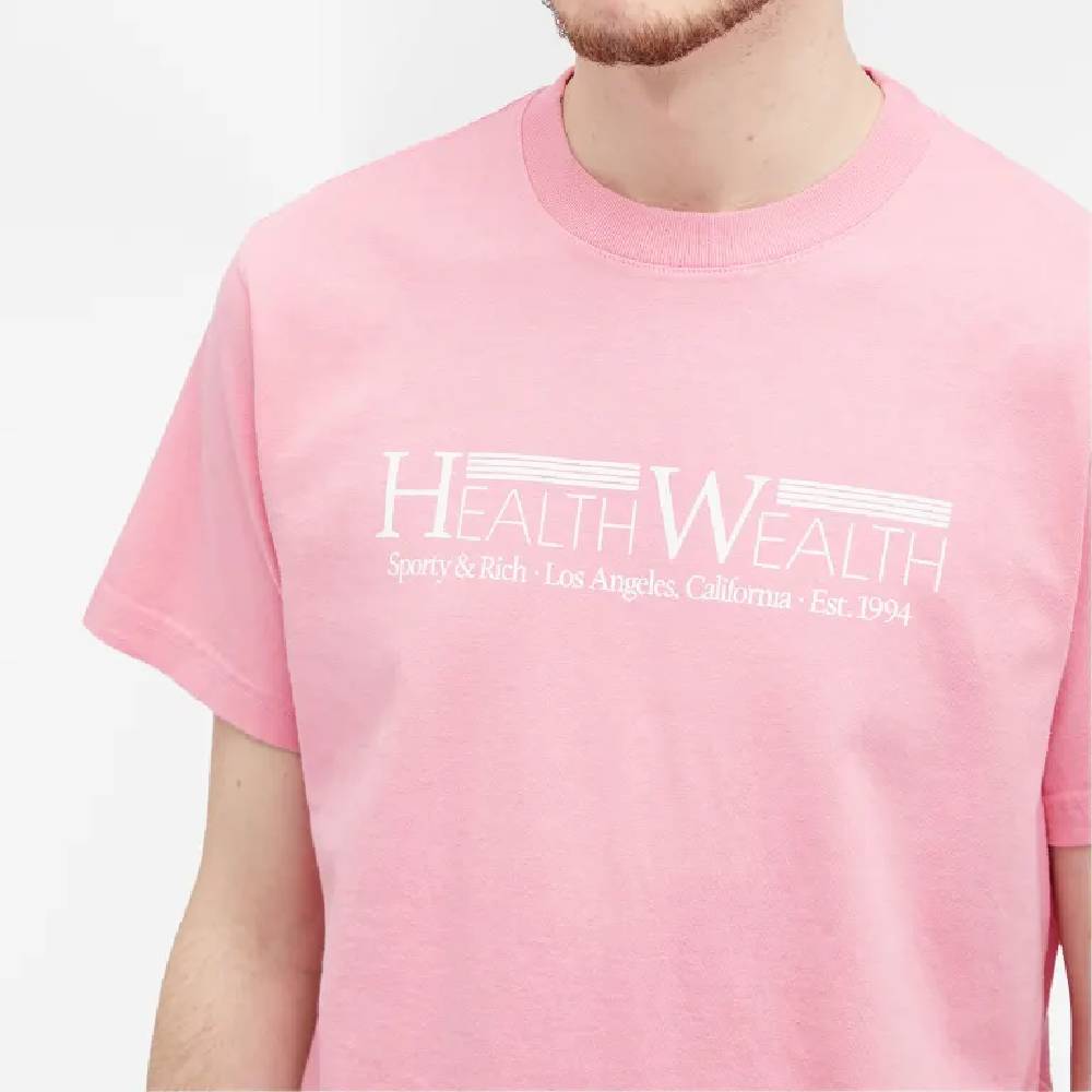 T-shirt Sporty & Rich Health Wealth 94, pink