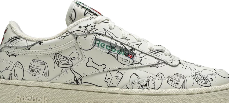 Tom & Jerry x Club c 'sketch' Reebok sneakers, tan