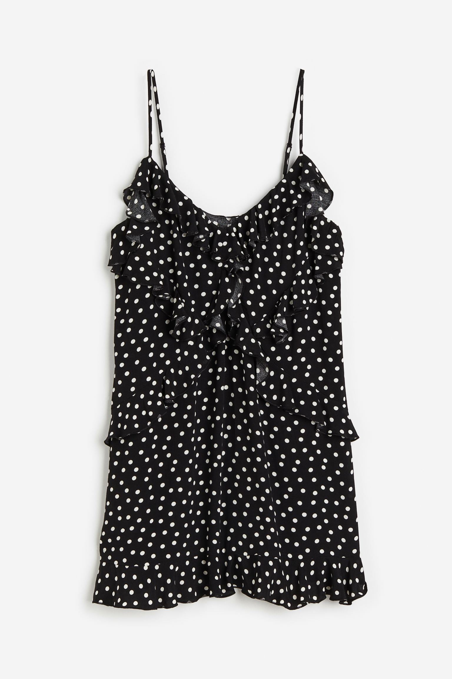 H&M Flounce-detail Mini dress, black