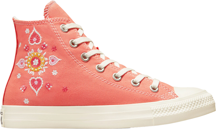 Converse Wmns Chuck Taylor All Star High Floral Embroidery Sneakers, Pink