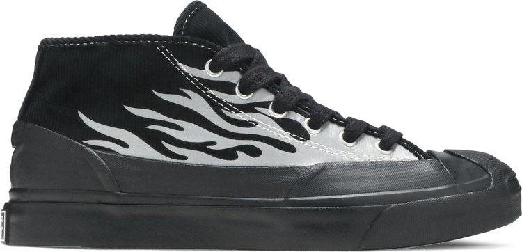 Converse ASAP Nast x Jack Purcell Mid Silver Flames Sneakers, Black