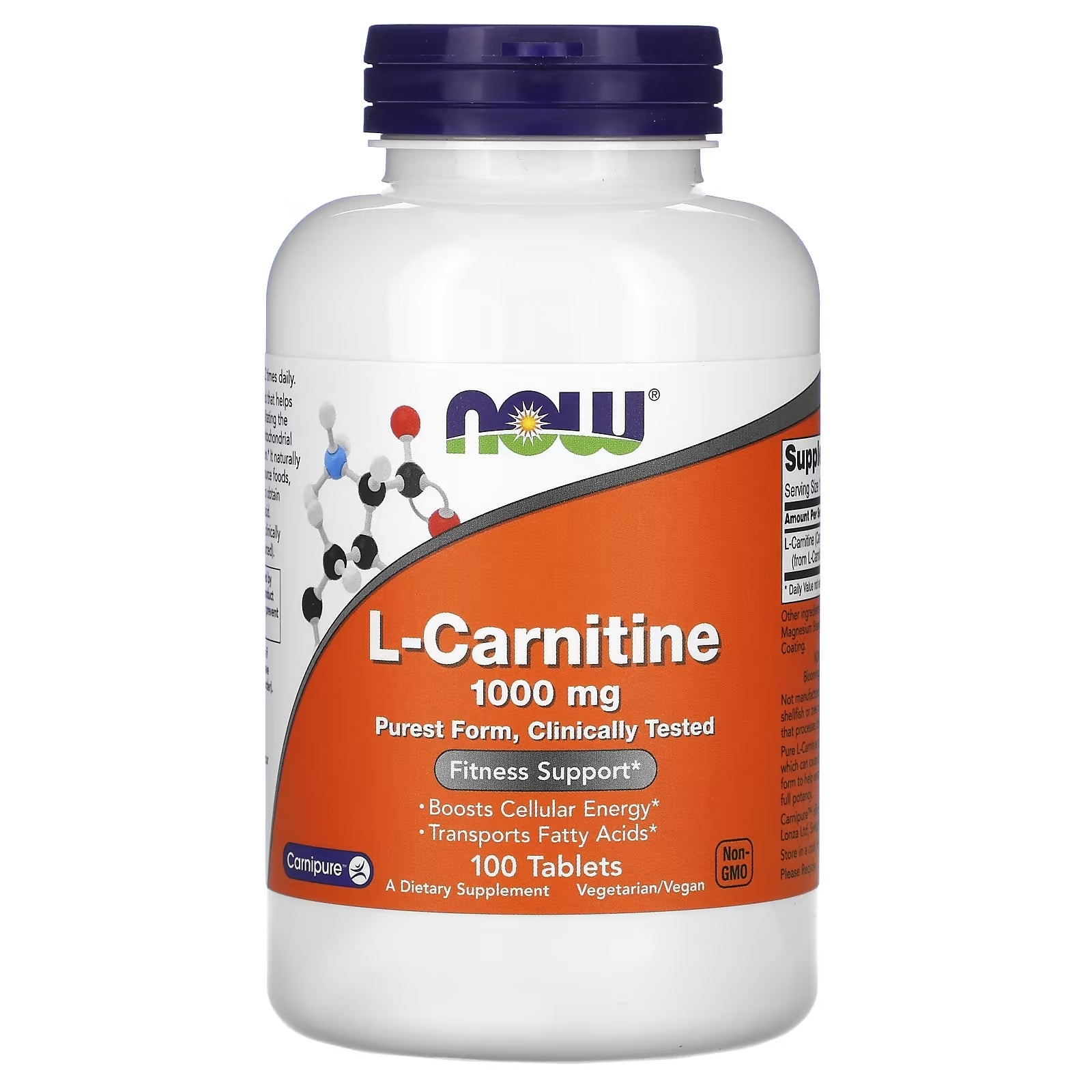 NOW Foods L-Carnitine، 100 قرص