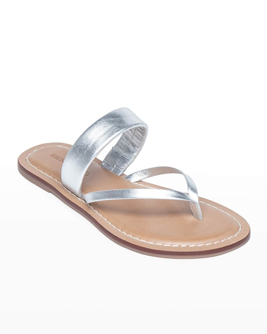 Bernardo Leia Metallic Strappy Flat Sandals