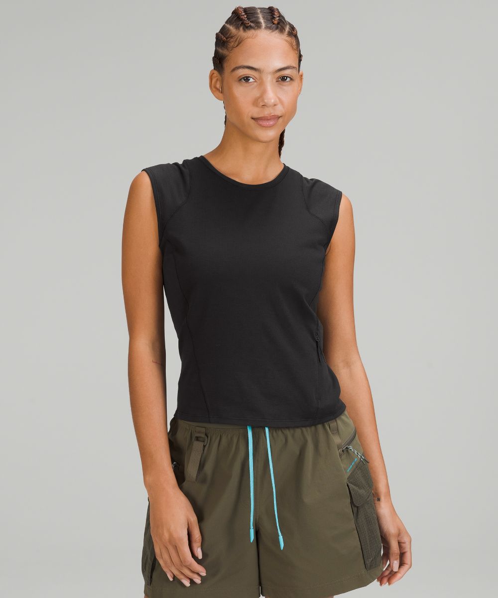 Lululemon Short Sleeve Hiking Tank, Black