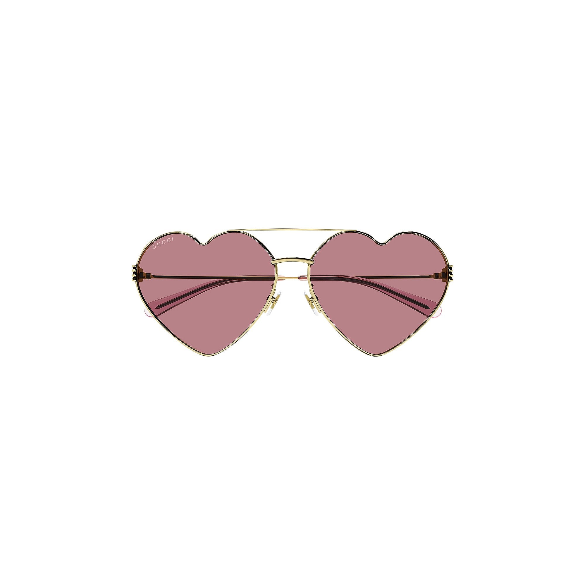 Gucci heart-shaped sunglasses, gold