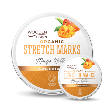 100% natural stretch mark cream with mango butter, 100 ml, Wooden Spoon