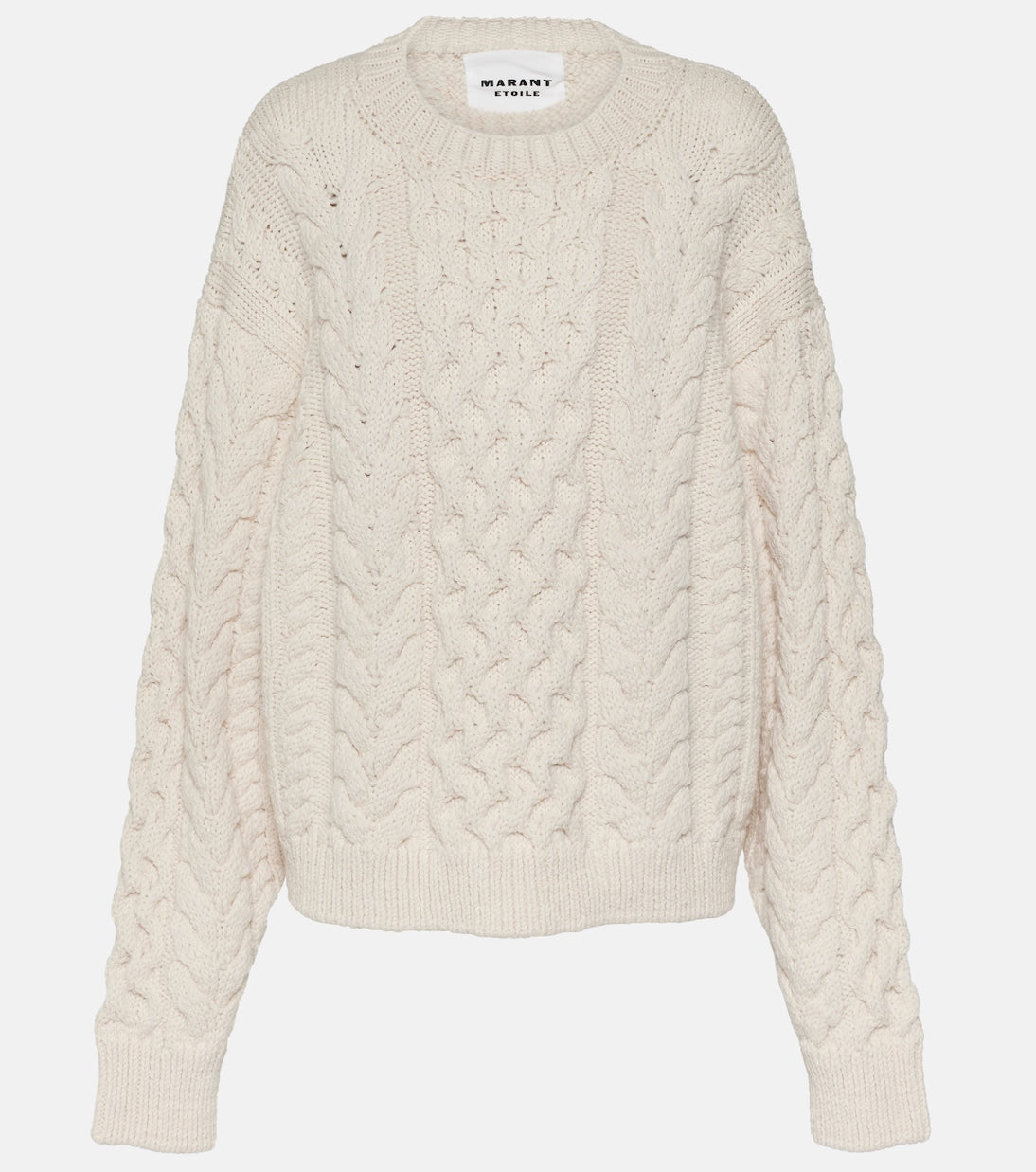 Marant Etoile jake cable knit sweater, white