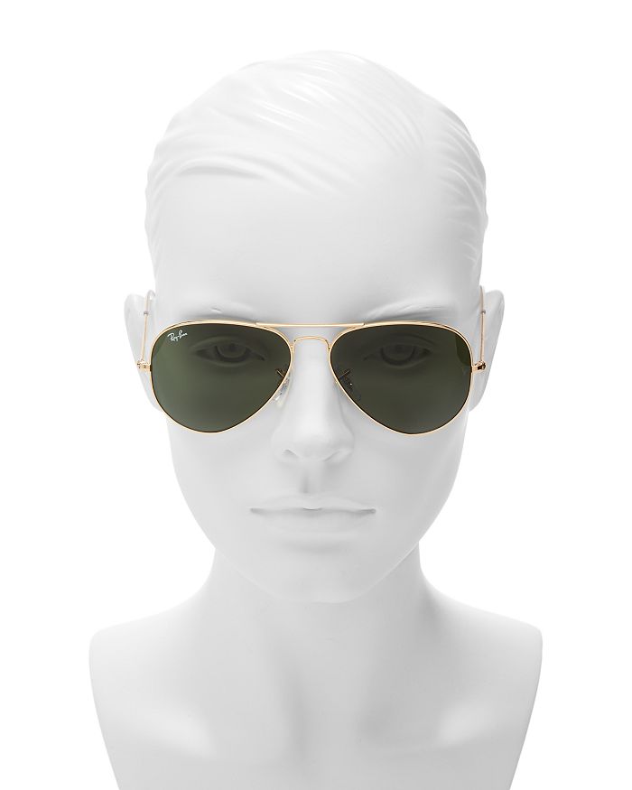 نظارة شمسية أصلية Brow-Bar Aviator مقاس 58 مم من Ray-Ban