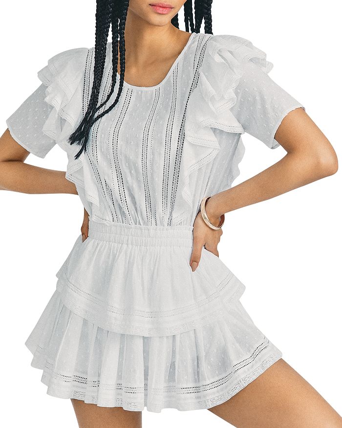 Natasha Short Sleeve Eyelet Mini Dress LoveShackFancy