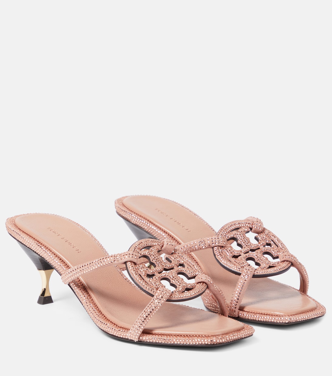 Tory Burch geo bombe miller suede sandals, gold