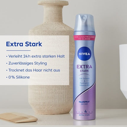 Extra-strong hold hair spray 250ml, Nivea