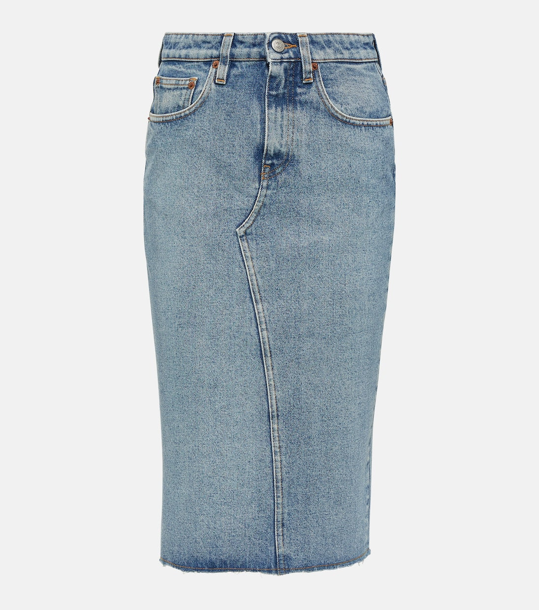 Denim midi skirt Mm6 Maison Margiela, blue