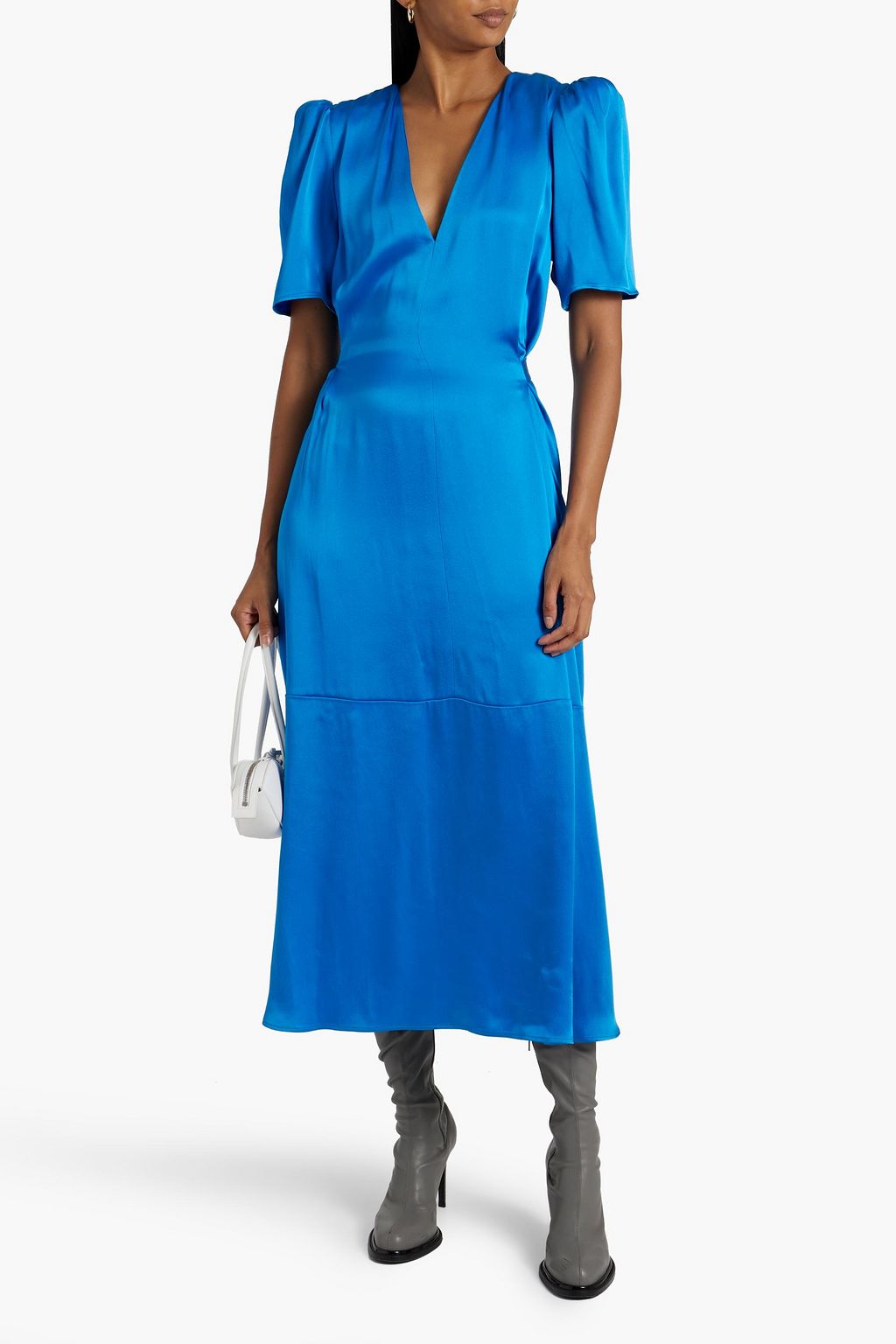 STELLA MCCARTNEY satin midi dress, blue