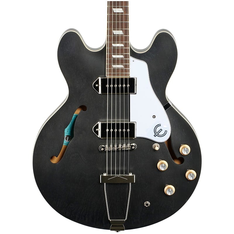 جيتار كهربائي Epiphone Casino متهالك من طراز Hollowbody جيتار كهربائي متهالك من طراز Ebony Hollowbody