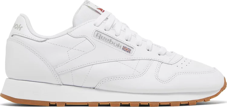 Classic leather 'white gray gum' Reebok sneakers, white