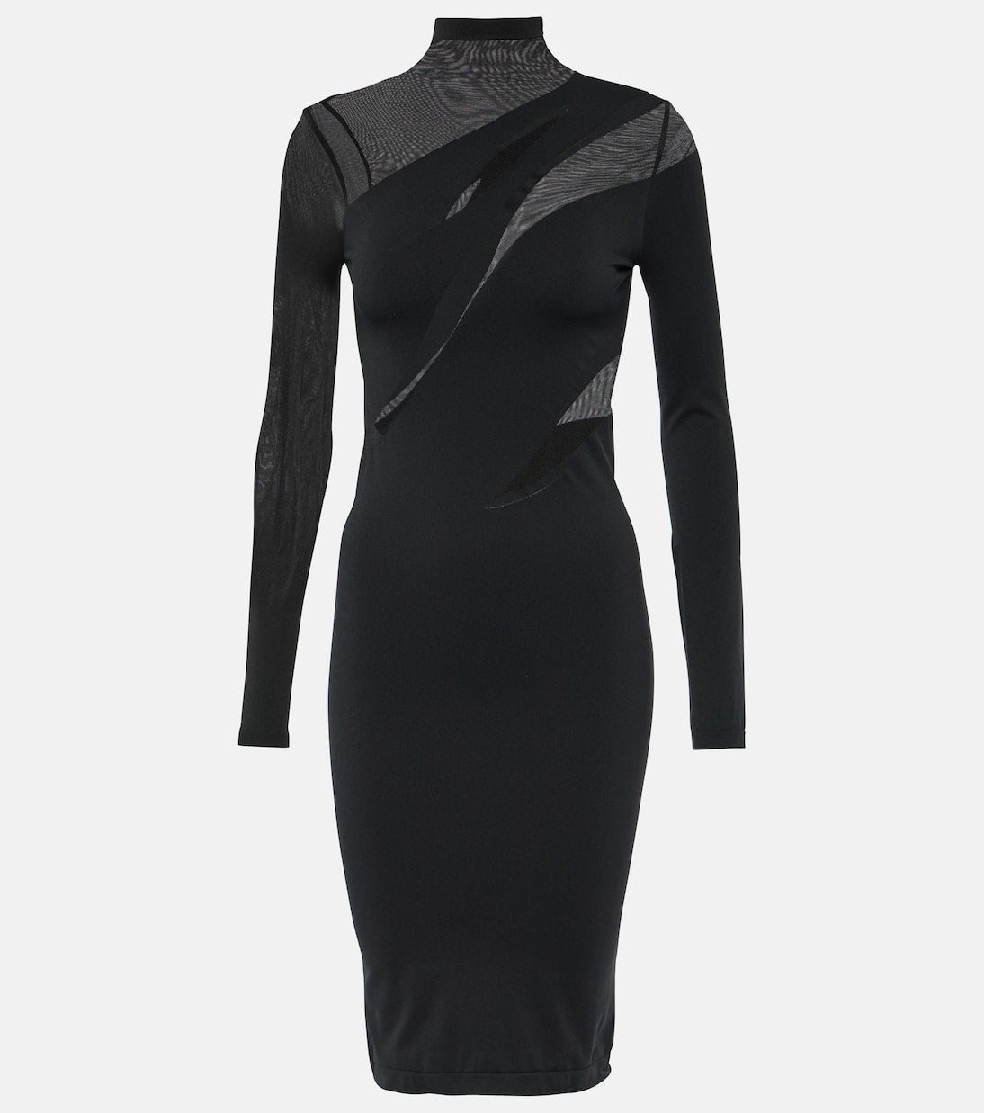 Wolford Sheer Opaque Midi Dress, Black