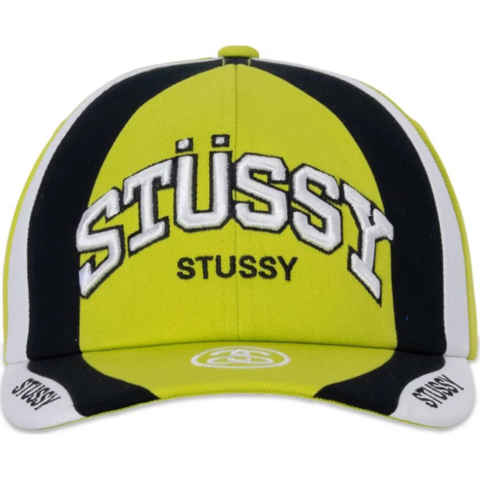 Stussy Low Pro Souvenir Baseball Cap, White/Black/Yellow