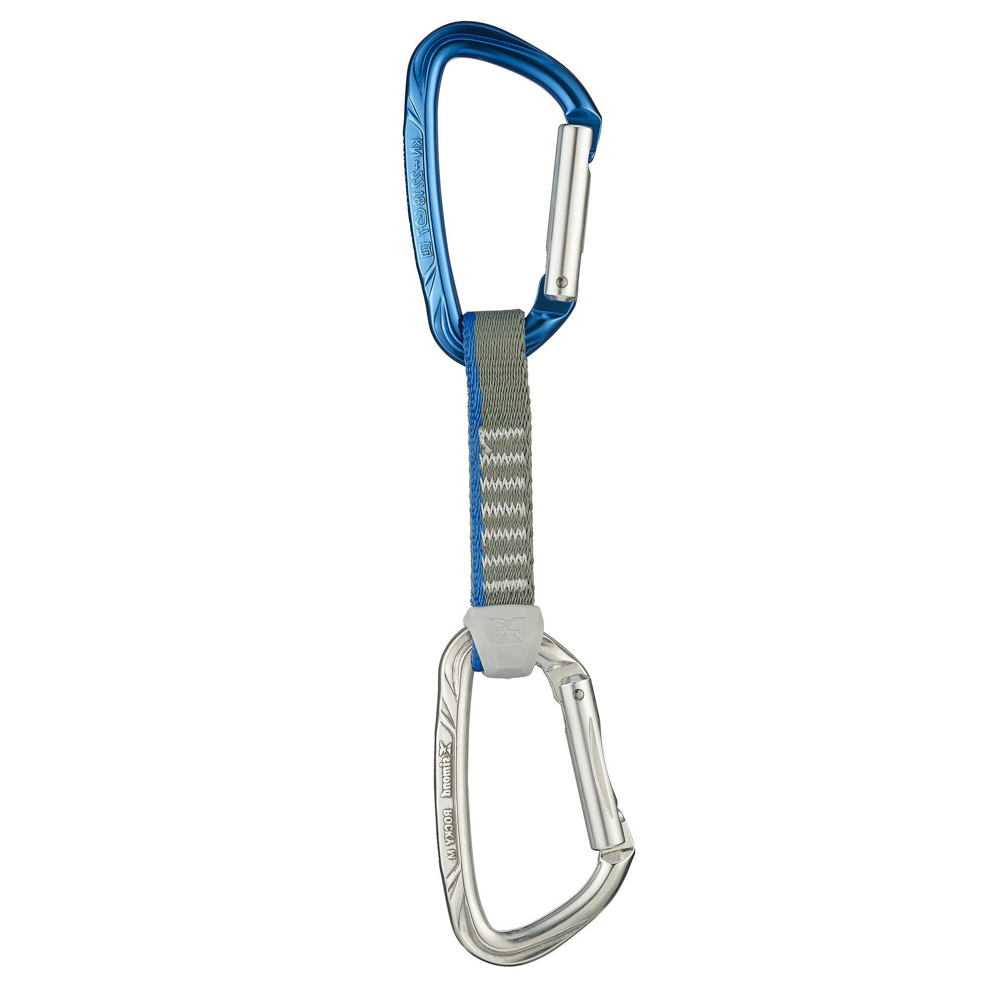 Simond quickdraw for mountaineering and rock climbing, 11 cm, gray / blue