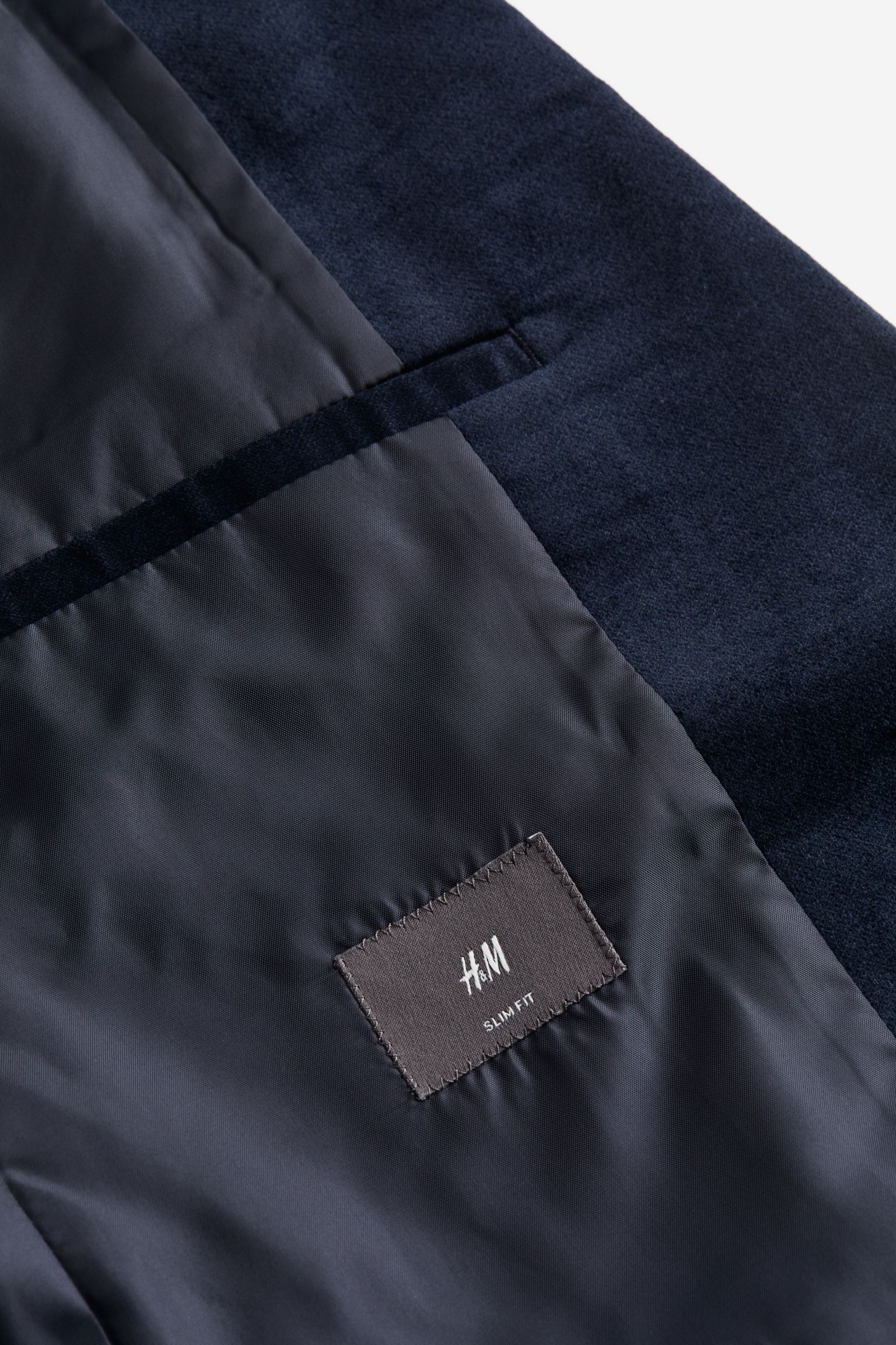 H&M Slim Fit Single-breasted corduroy jacket, dark blue