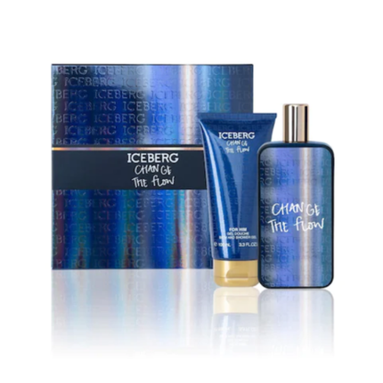 Gift set of men's perfume Change The Flow Edt 100 ml + shower gel, Iceberg