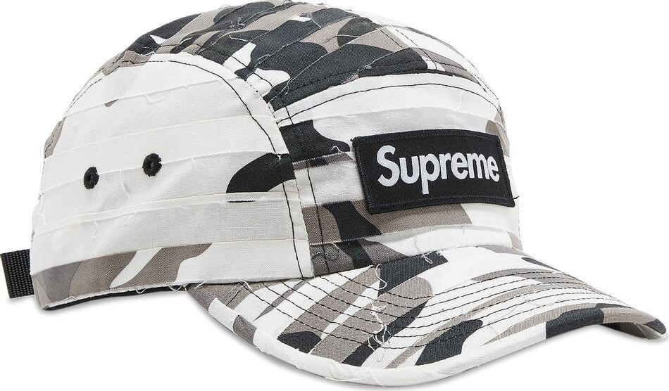 Supreme Layered Camo Camp Cap, White