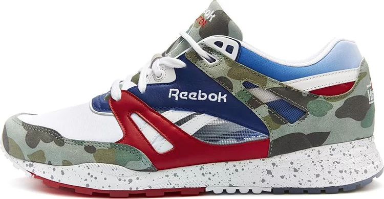 حذاء رياضي Mita xa bathing ape x ventilator affiliates 'white red royal' من Reebok، متعدد الألوان