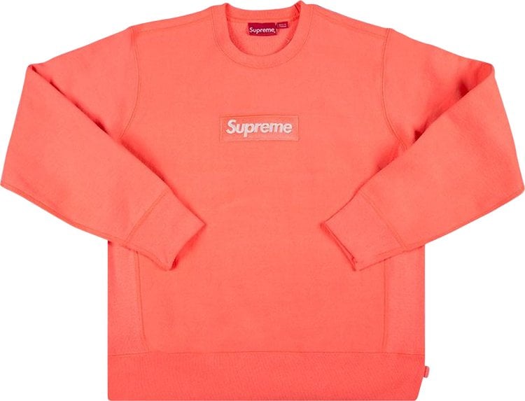 سويت شيرت Supreme Box Logo Crewneck 'Fluorescent Pink'، وردي