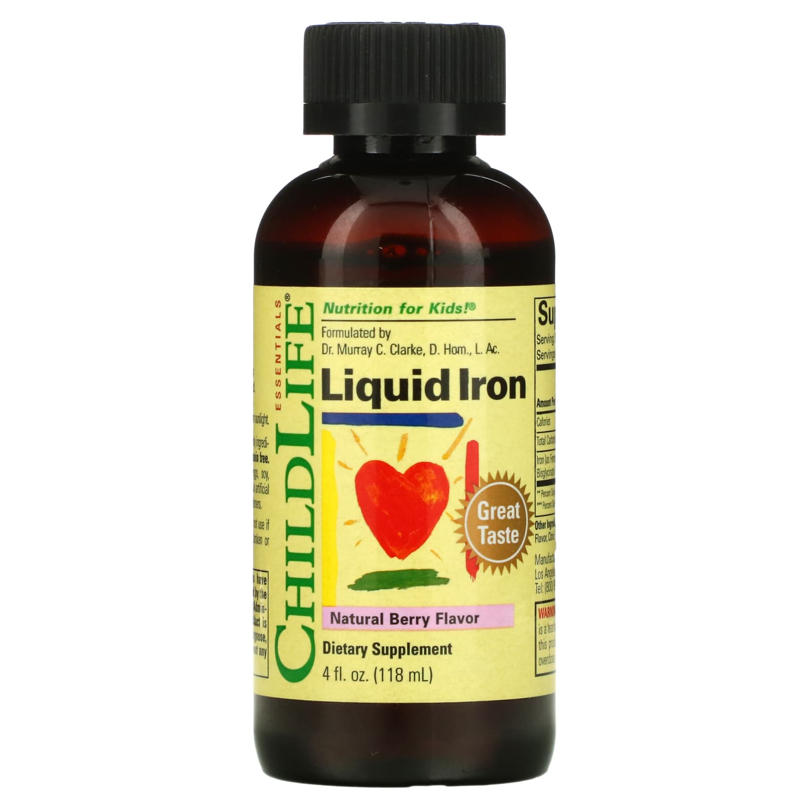 Liquid Iron ChildLife with natural berry flavor, 118 ml