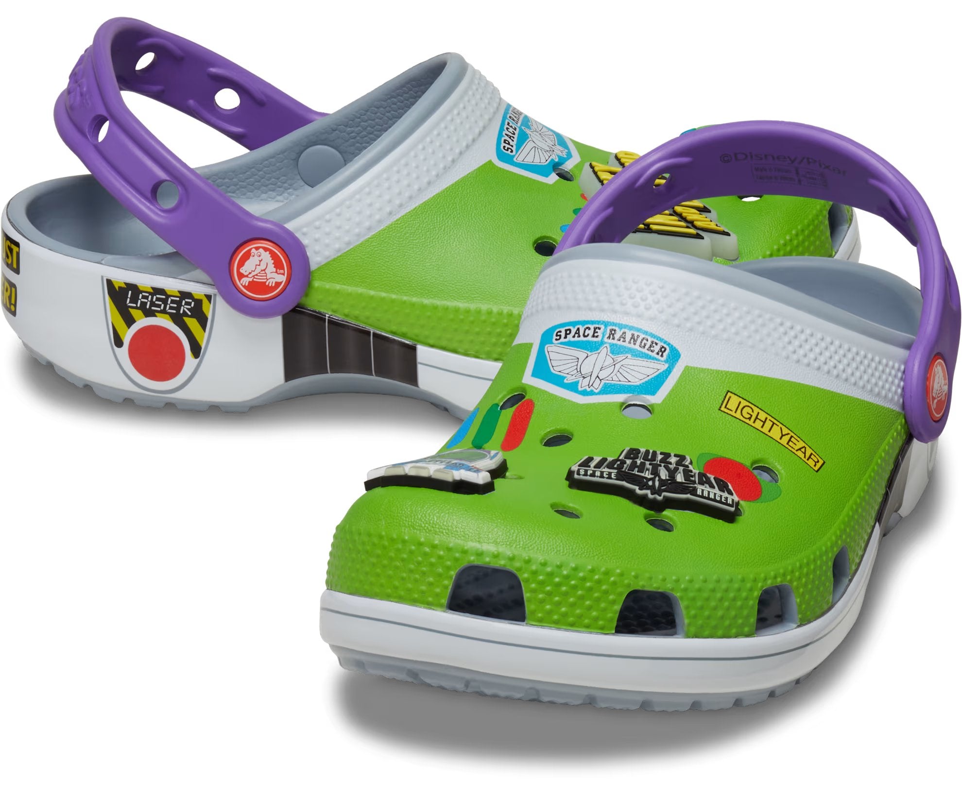 Crocs Classic x Toy Story 'Buzz Lightyear' Toddler Clogs, Green/Grey