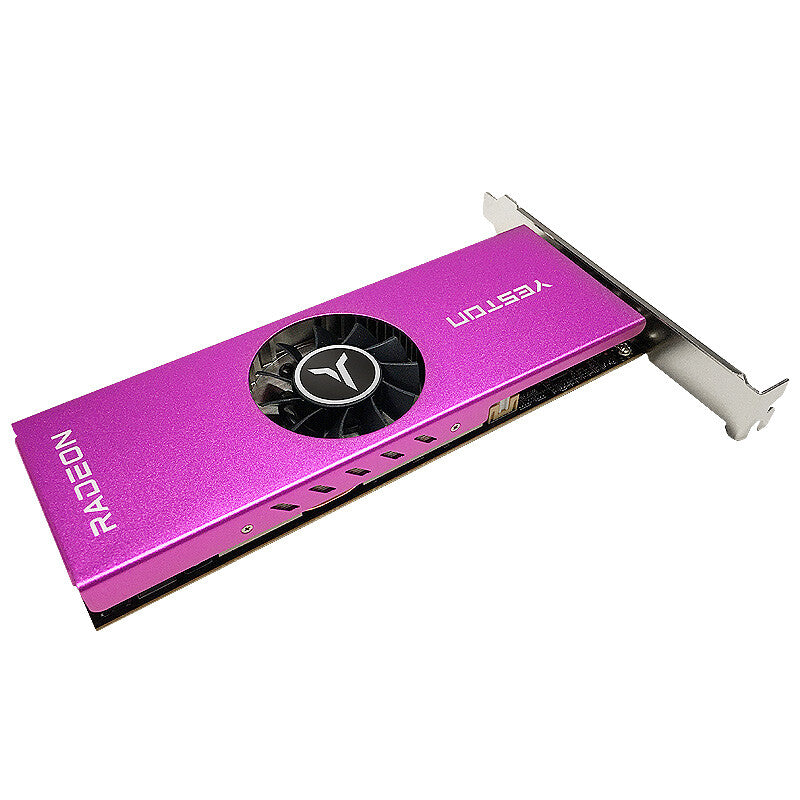 Video card Yeston Radeon RX 6400 LP, 4GB, pink/black