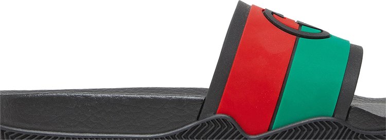 Gucci Slide Interlocking G Sandals - Black Red Green, Green