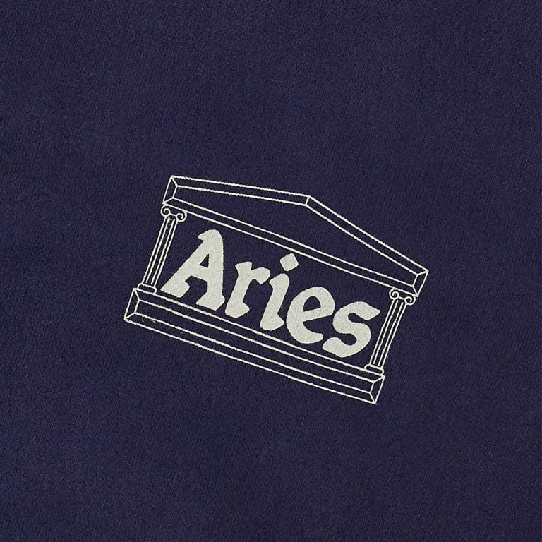 Aries Mini Temple Crew Neck Sweatshirt, dark blue