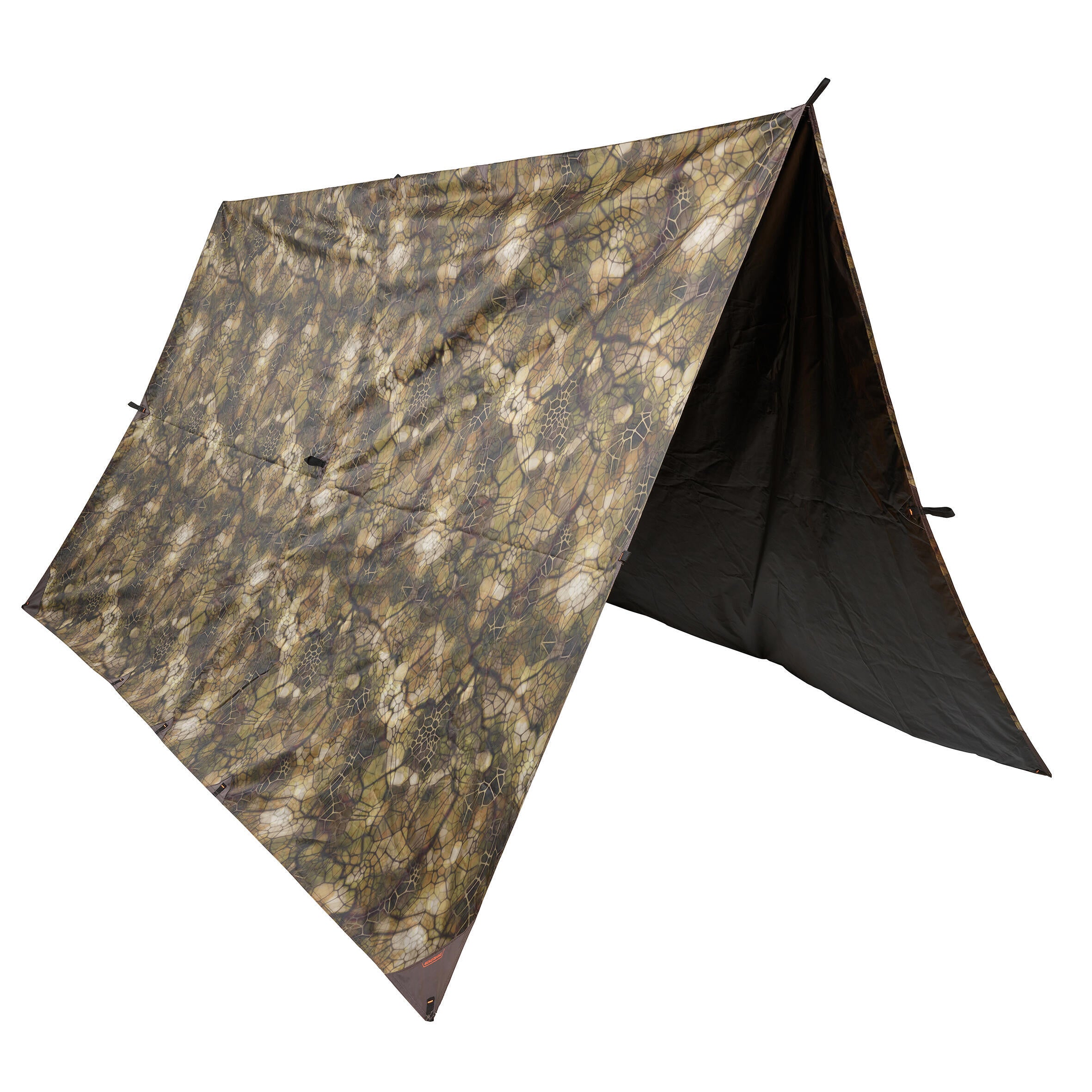 Camouflage waterproof awning Solognac 2.97 m x 2.85 m, khaki