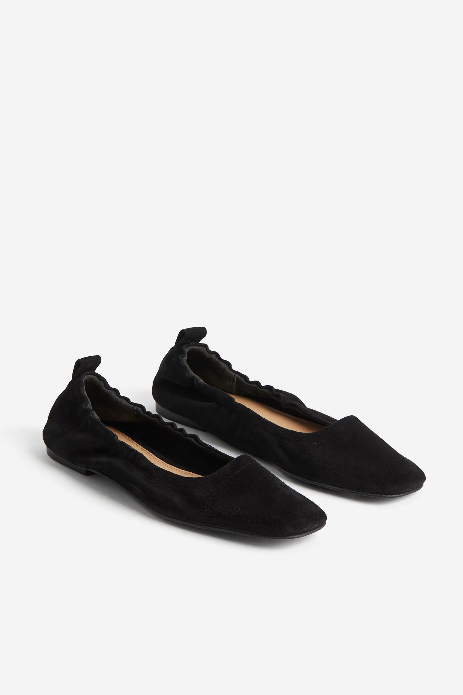 H&M Suede ballet flats, black