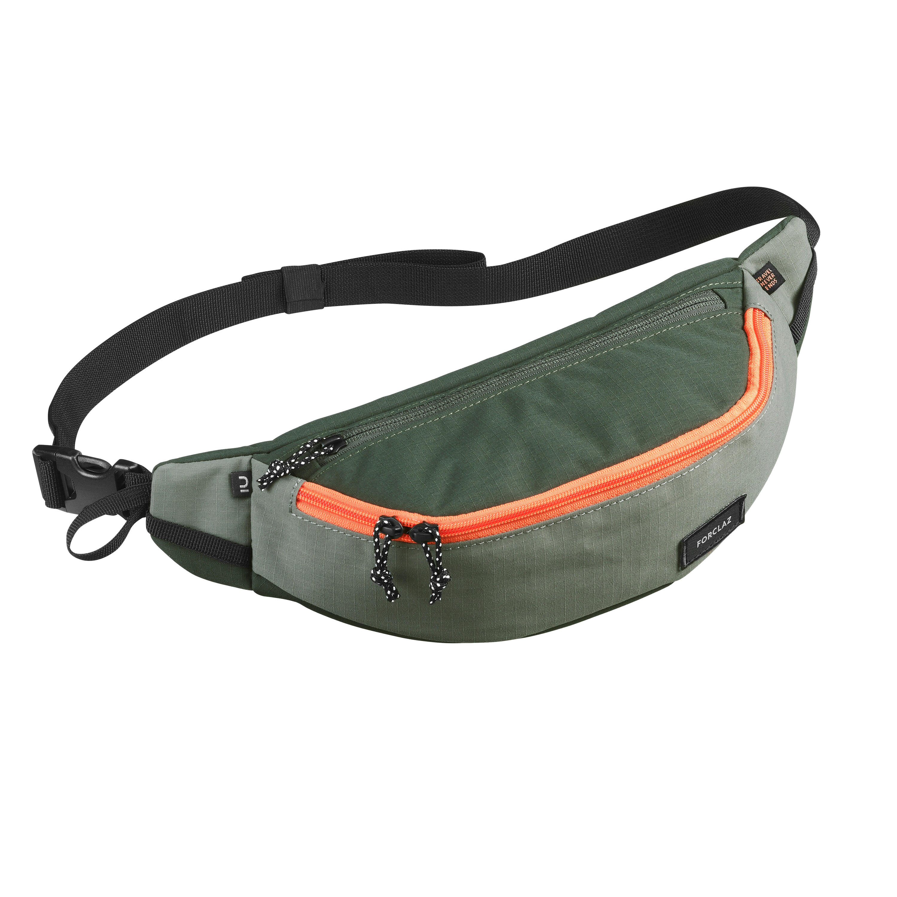 Forclaz Travel Belt Bag, Khaki/Orange