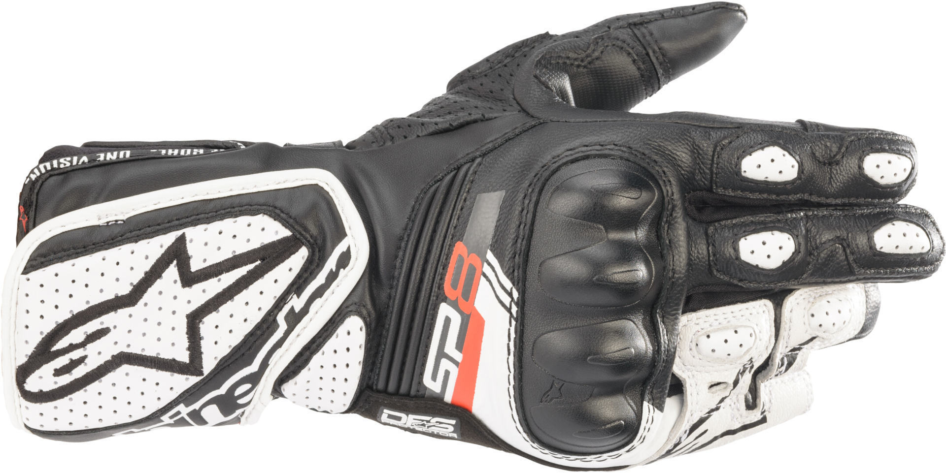 قفازات Alpinestars Stella SP-8 V3 للدراجات النارية للسيدات، باللونين الأسود والأبيض