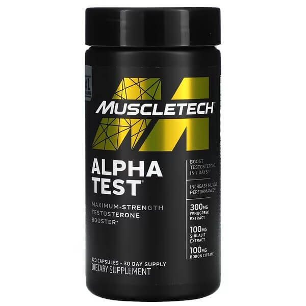 Testosterone MuscleTech Alpha Test, 120 capsules