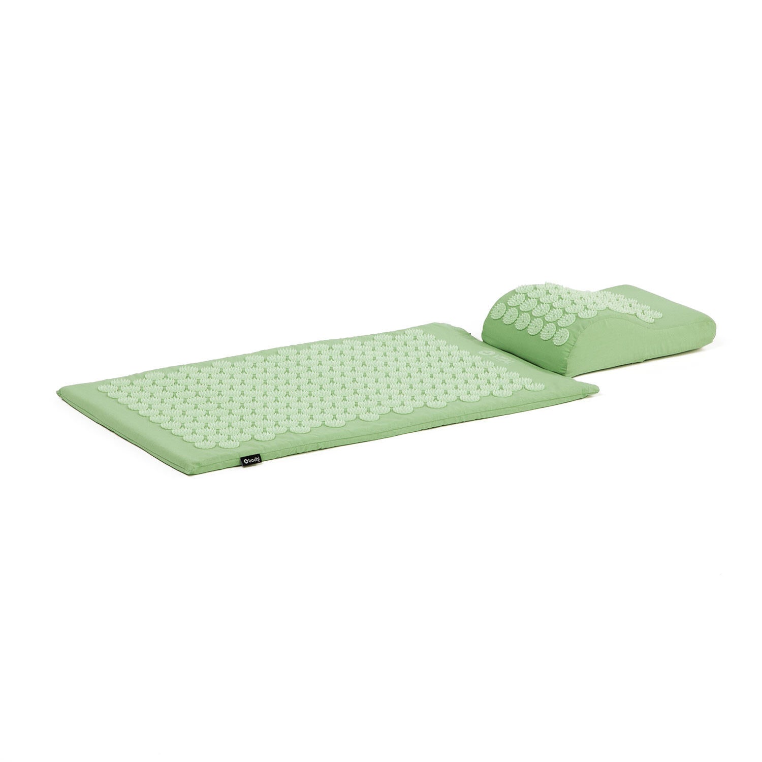 Vital Acupressure SET pastel green acupressure mat with pillow and bag BODHI, emerald green