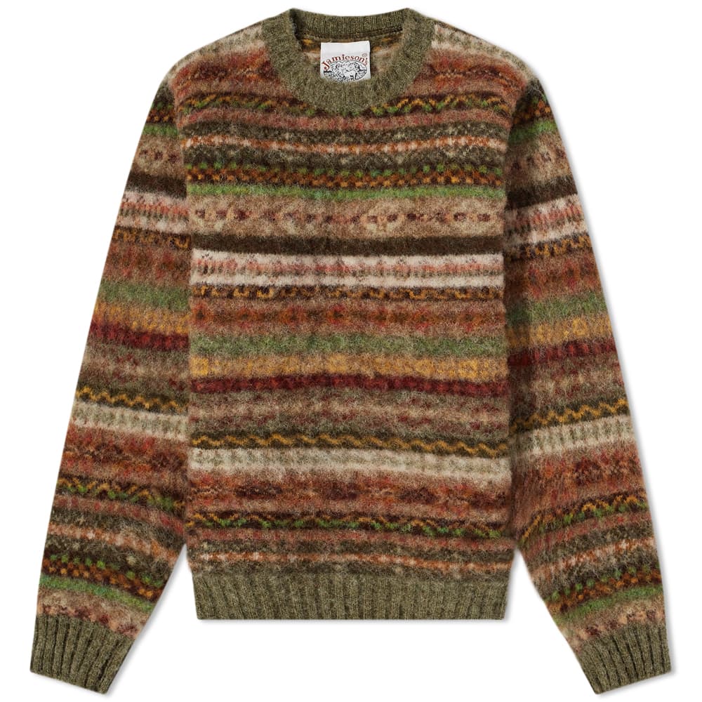 Jamieson's of Shetland Brushed Fair Isle Crew Knit Jumper