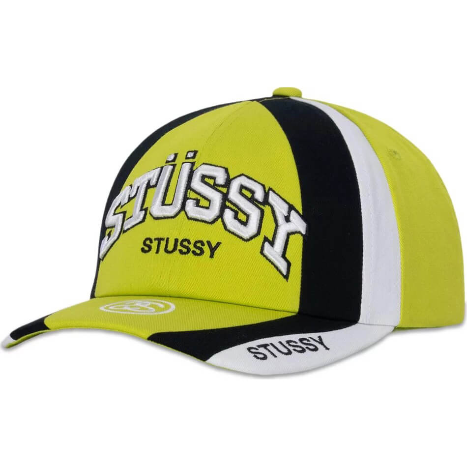 Stussy Low Pro Souvenir Baseball Cap, White/Black/Yellow